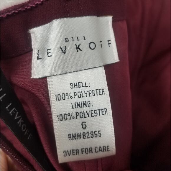 Bill Levkoff | Maroon Strapless Dress Bridesmaid Formal Fit & Flare - Picture 4 of 6